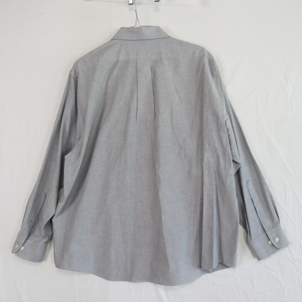Chaps Shirt‎ Mens XL 17.5 32/33 Slim Fit Wrinkle Free Button Up Gray Long Sleeve